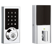 Kwikset 915CNT Contemporary Touchscreen Electronic Deadbolt with Smartkey Polished Chrome