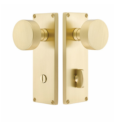 Solid Brass Emtek Waverly Door Knob, Privacy, Antique Brass +
