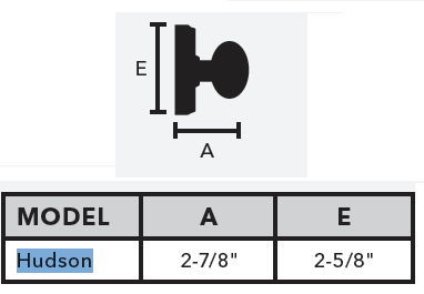 Weslock Premiere Essentials Collection Hudson Dummy Knob dimensions