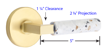 Terrazzo Lever L-Square Dimensions