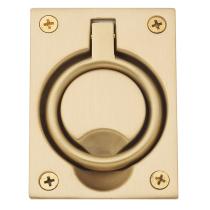 Baldwin 0395 Flush Ring Pull in Satin Brass (040)