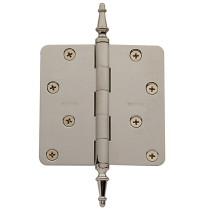 Baldwin Solid Brass Steeple Finial Satin Nickel (150)