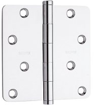 Baldwin 1440 Brass 4" x 4" Radius Corner Hinge Polished Chrome (260)