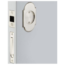 Emtek 2036 #8 Dummy Pocket Door Tubular Lock for Double Doors shown in Satin Nickel (US15)