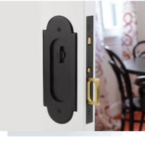 Emtek 2045 #8 Style Privacy Pocket Door Mortise Lock Flat Black