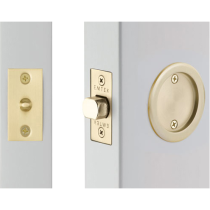 Emtek 2144 Round Passage Pocket Door Tubular Lock Satin Brass