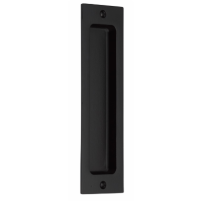 Emtek 220408 Sandcast Bronze Rustic Modern Rectangular 8" Flush Pull Flat Black (FB)