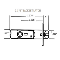 Baldwin Estate 5510 Knob Strength Passage Latch with 2-3/8" Backset Dimensions