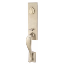 Emtek 451512 Rectangular Monolithic Handleset Tumbled White Bronze (TWB)