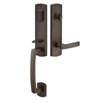 Emtek 451822 Logan Handleset with Yuma Lever Medium Bronze Patina (MB)