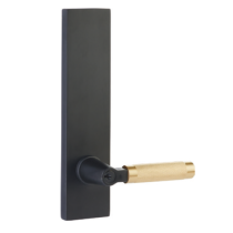 Emtek Select 5302 Modern Rectangular Single Point Keyed Entry with Choice of Lever Flat Black