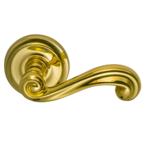 Omnia 55 Lever Latchset Polished Brass (US3)