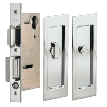 Omnia 7035/L.26 Modern Rectangular Privacy Pocket Door Lock