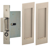 Omnia 7035/N.15 Modern Rectangular Passage Pocket Door Lock Satin nickel