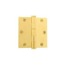 Grandeur 819972 3.5" Button Tip Hinge with Square Corners Polished Brass