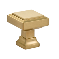 Emtek Brass Geometric Square Cabinet Knob 86295, 86296 Satin Brass