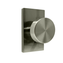 Weslock Transitional Collection 910-4 Mesa Privacy Door Knob Set with Rectangular Rose Satin Nickel