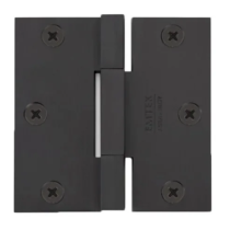 Emtek 96313 3.5" x 3.5" Solid Brass Square Barrel Heavy Duty Hinges (Pair) Flat Black (US19)