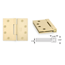 Emtek 96314.US3 4" x 4" Solid Brass Square Barrel Heavy Duty Hinges (Pair) - Thickness 0.125