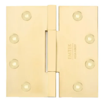 Emtek 96315 4.5" x 4.5" Solid Brass Square Barrel Heavy Duty Hinges (Pair) Lifetime Polished Brass (US3)