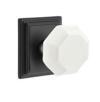 Emtek Old Town Milk Door Knob with Wilshire Rose Flat Black (US19)