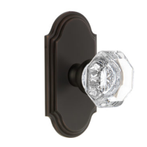 Grandeur Chambord Door Knob Set with Arc Short Plate Timeless Bronze