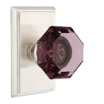 Emtek Old Town Violet Door knob with Rectangular Rose Satin Nickel (US15)