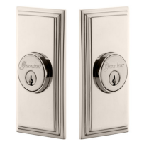 Grandeur Carre Double Cylinder Deadbolt Polished Nickel