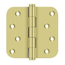 Deltana dsb4r53-RZ4" x 4" Radius Corner Residential Zig Zag Pattern Solid Brass Hinges (Pair)