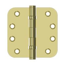 Deltana DSB4R5B3 4" x 4" Radius Corner Ball Bearing Solid Brass Hinges (Pair) Polished Brass (US3)