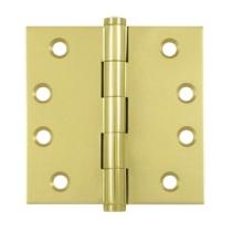 Deltana 4" x 4" Square Corner Solid Brass Hinges (Pair) DSB4