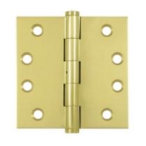 Deltana 4" x 4" Square Corner Solid Brass Hinges with Non Removable Pin DSB4N