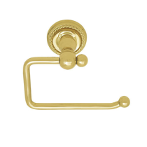 Emtek 2604 Brass Bar Paper Holder with Rope Rose Polished Brass (US3)