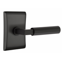 Emtek Select Faceted Door Lever Set with L-Square Stem Flat Black