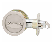 Kwikset Round Privacy Pocket Door Lock Satin Nickel (15)