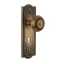 Nostalgic Warehouse Meadows Backplate with Meadows knob AB Antique Brass