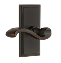 Grandeur Portofino Door Lever Set with Carre Short Plate Timeless Bronze