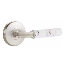 Emtek Select Terrazzo Door Lever Set with R-Bar Stem Satin Nickel