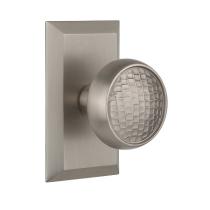 Nostalgic Warehouse Studio Plate with Craftsman Knob Satin Nickel