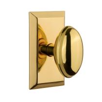 Nostalgic Warehouse Studio Plate with Homestead Knob Polished Brass