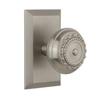 Nostalgic Warehouse Studio Plate with Meadows Knob Satin Nickel 