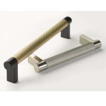 Emtek 84052, 84053, 84054, 84055, 84056, 84057, 84058 Knurled Bar Cabinet Pull Satin Brass and Black