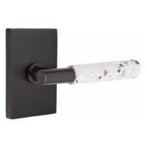 Emtek Select Terrazzo Door Lever Set with T-Bar Stem Flat Black