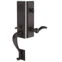 Emtek 451512 Rectangular Monolithic Handleset with Durango Lever Flat Black 