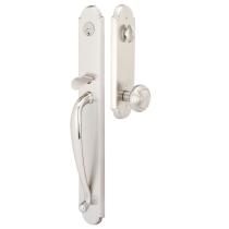 Emtek 4314 Wilmington Handleset with Norwich Knob Satin Nickel 