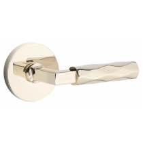 Emtek Select Tribeca Door Lever Set with L-Square Stem with Disk Rose in Polished Nickel