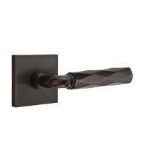 Emtek Select Tribeca Door Lever Set with R-Bar Stem w/Square Rose Oil Rubbed Bronze