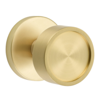 Emtek Modern Verve Door Knob Set with Disk Rose in Satin Brass