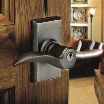 Emtek Durango Keyed Entry Door Lever with #3 Rosette Medium Bronze (MB)