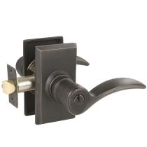 Emtek Durango Keyed Entry Door Lever with #3 Rosette Medium Bronze (MB)